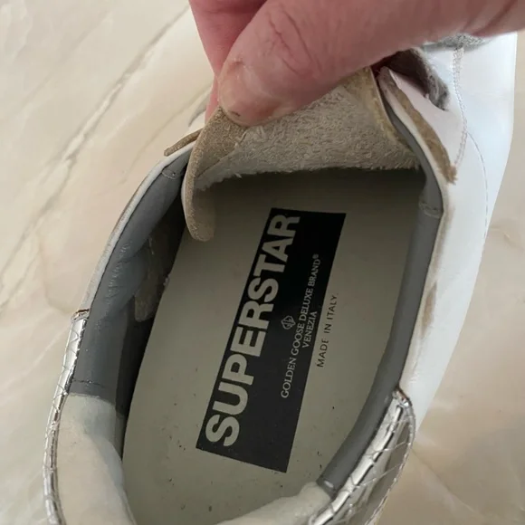 Golden Goose GGBD Super-Star Unisex White Silver 41 EUC/New? - Picture 5 of 11